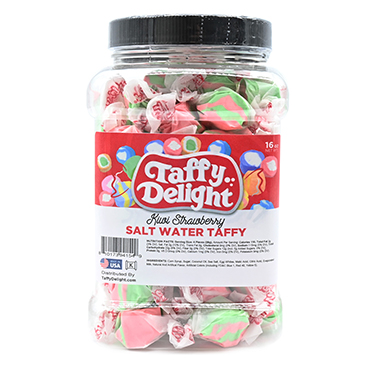 Taffy Delight Kiwi Strawberry Salt Water Taffy 16oz Jar 